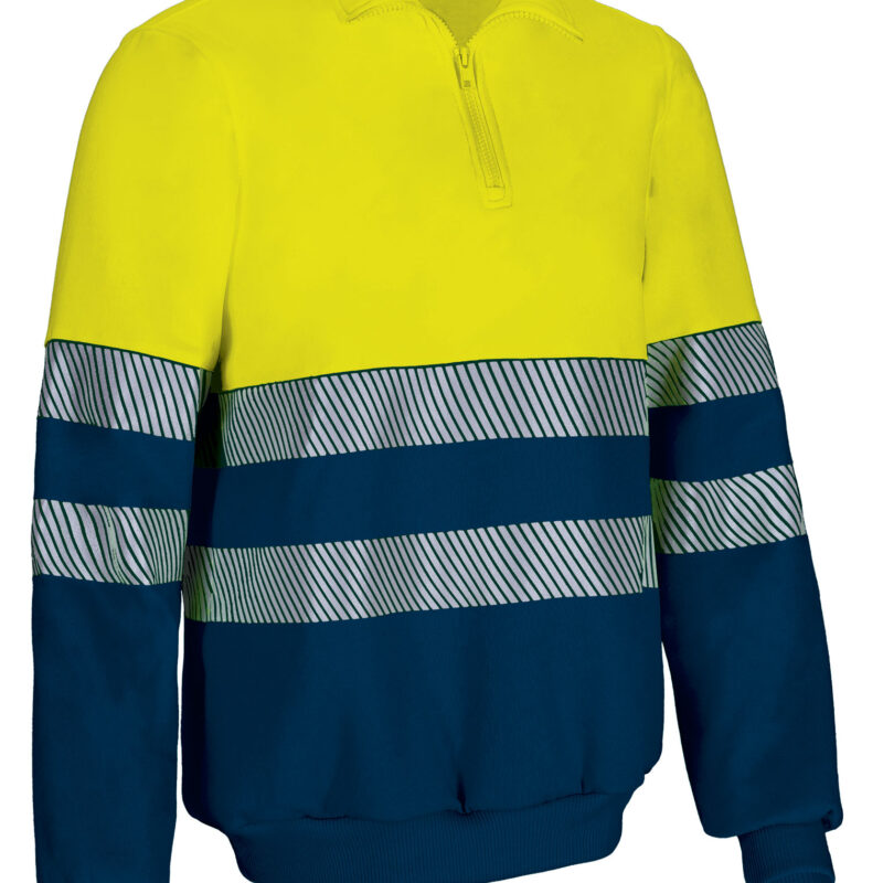 Υψηλής ορατότητας Sweatshirt STIRLING - Fluo Κίτρινο-Orion Μπλε σκούρο Μπλε