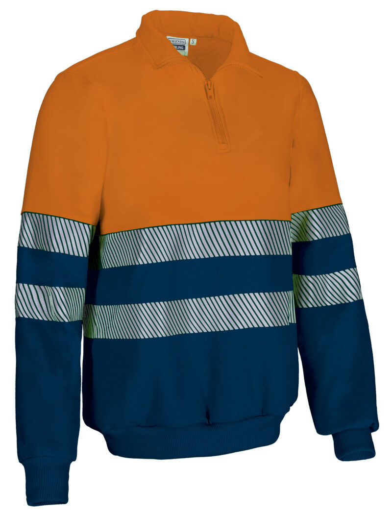 Υψηλής ορατότητας Sweatshirt STIRLING - Fluo Πορτοκαλί-Orion Μπλε σκούρο Μπλε