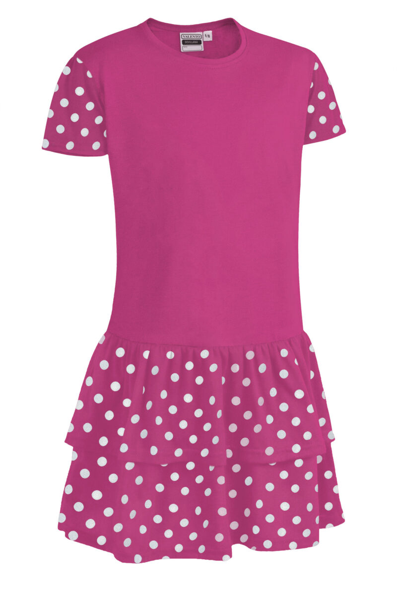 VEVASEVGB Παιδικό dress SEVILLANA - Ματζέντα Ροζ-Λευκό