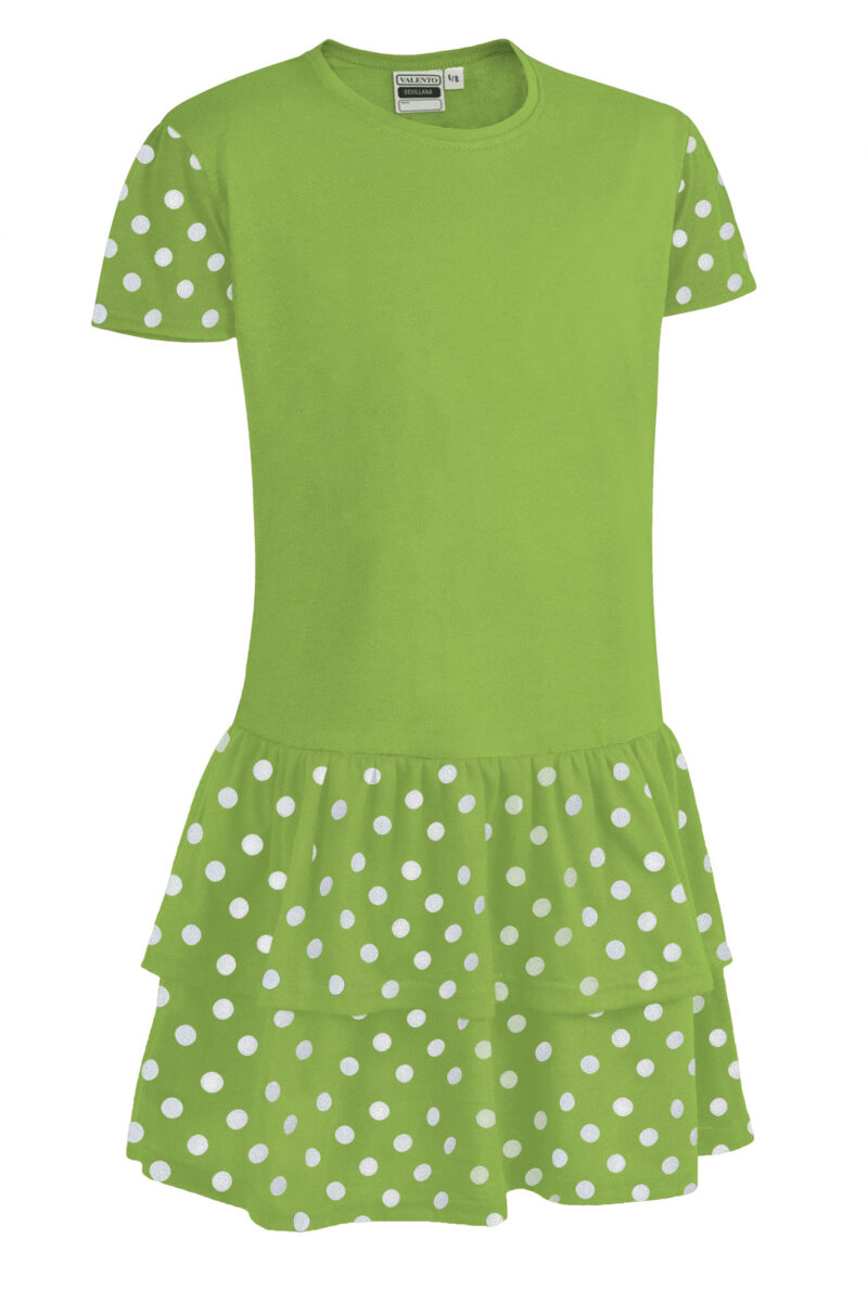 VEVASEVMB Παιδικό dress SEVILLANA - Μήλο Πράσινο-Λευκό