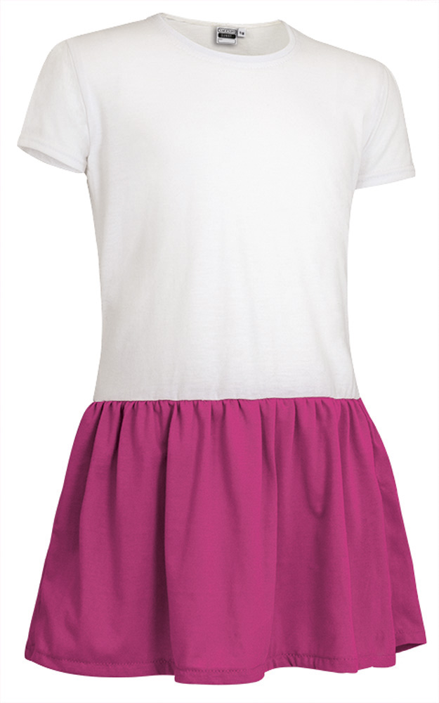 VEVASUNBM Παιδικό dress SUNNY - Λευκό-Ματζέντα Ροζ