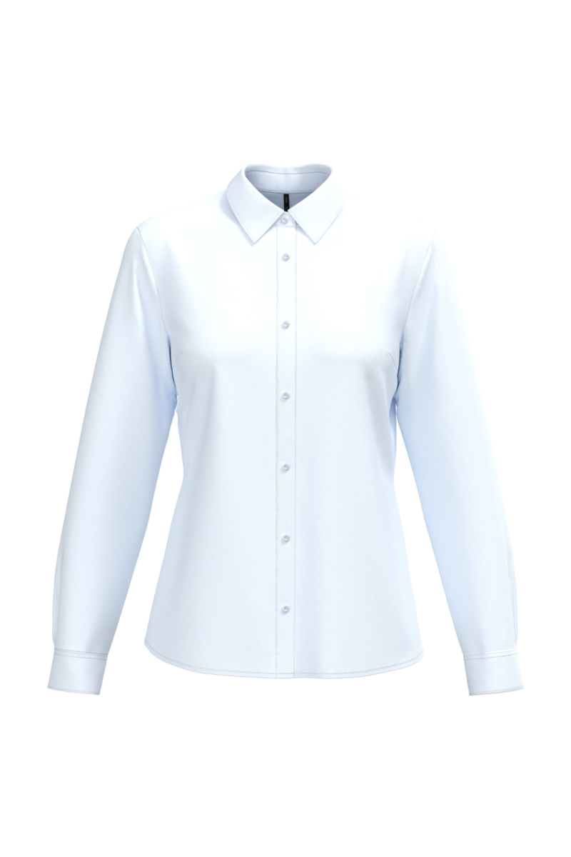 ka584-white-a1 Kariban LADIES' POPLIN EASY CARE POLYCOTTON SHIRT - Λευκό