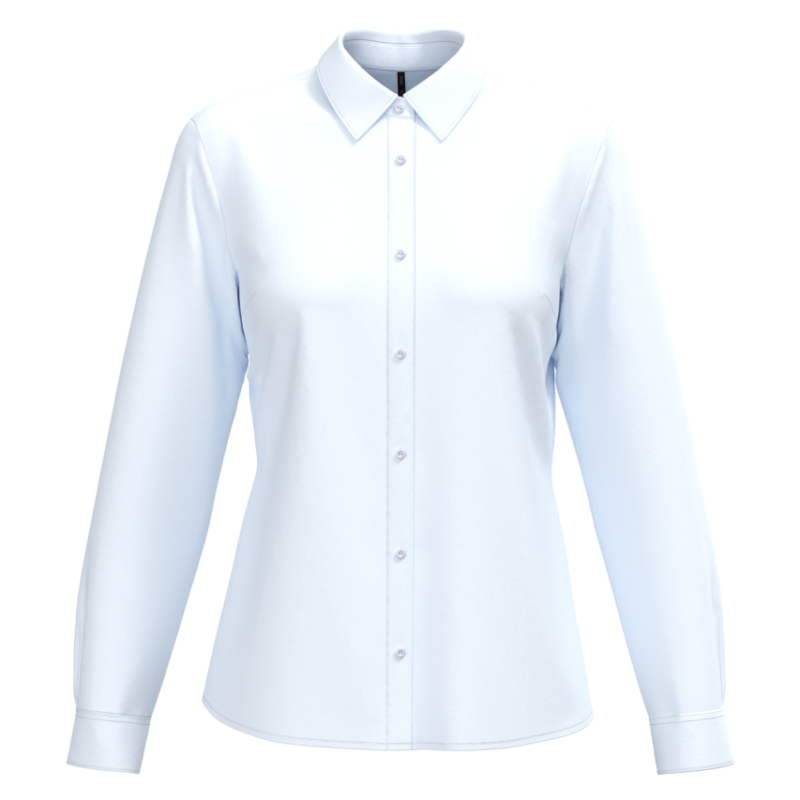 ka584-white-a1 Kariban LADIES' POPLIN EASY CARE POLYCOTTON SHIRT - Λευκό