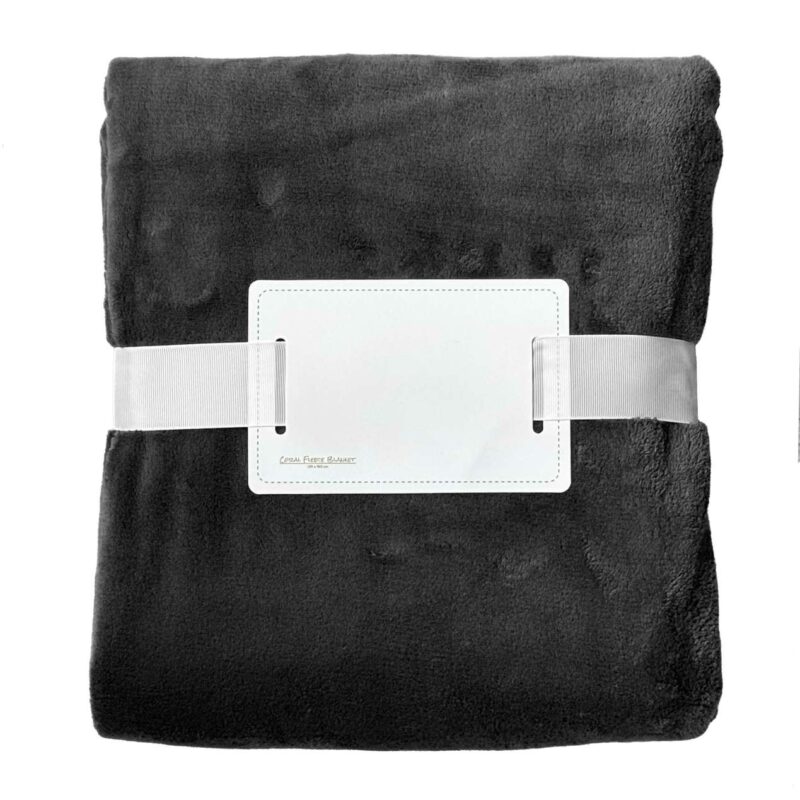 olcf280-charcoal_grey-a1 BLANKET FLEECE OLIMA CORAL - Ανθρακί