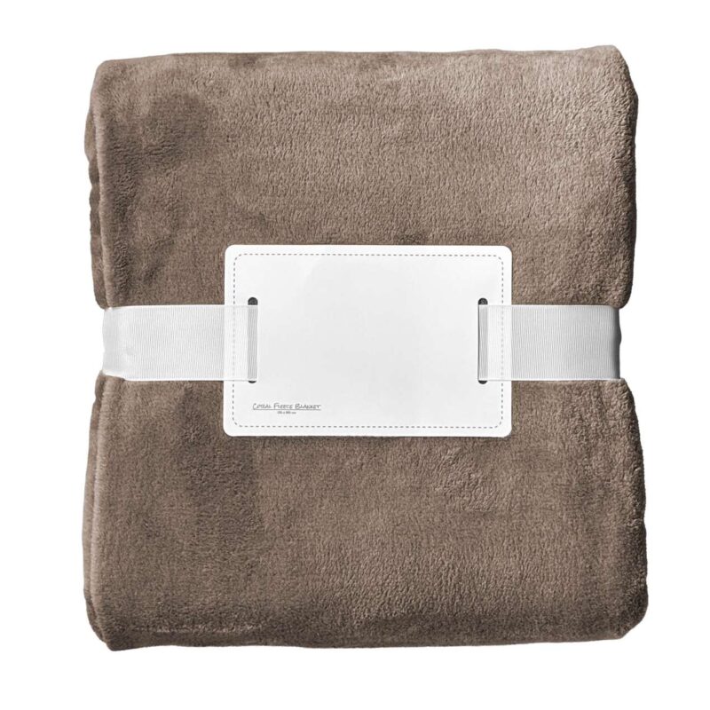 olcf280-taupe-a1 BLANKET FLEECE OLIMA CORAL - Taupe
