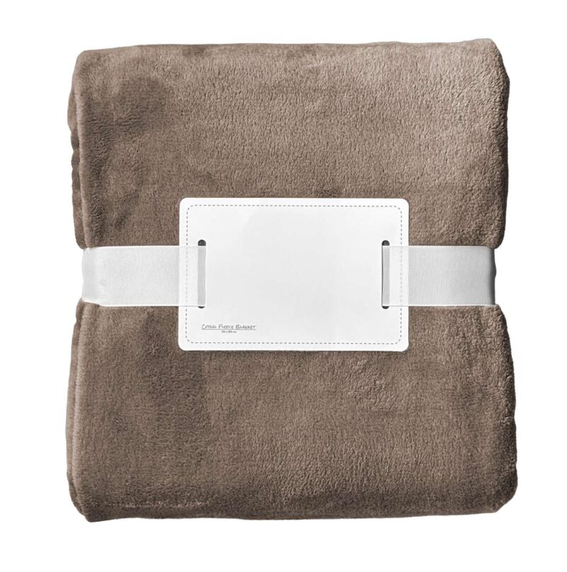 olcf280-taupe-a1 BLANKET FLEECE OLIMA CORAL - Taupe