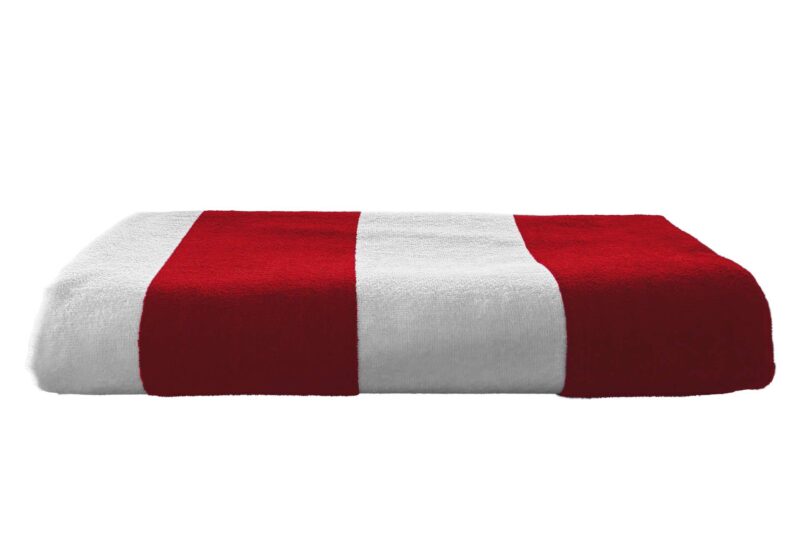 olv4030-chilli_redwhite-a2 OLIMA «CLASSIC MARINE» BEACH VELOUR TOWEL - Chilli Red/White