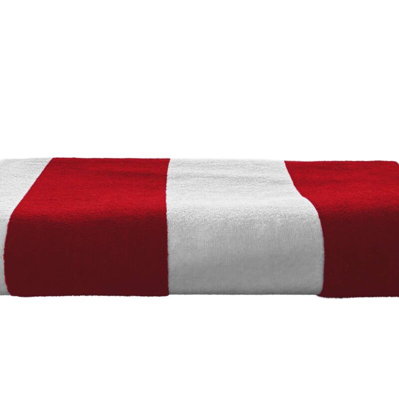olv4030-chilli_redwhite-a2 OLIMA «CLASSIC MARINE» BEACH VELOUR TOWEL - Chilli Red/White