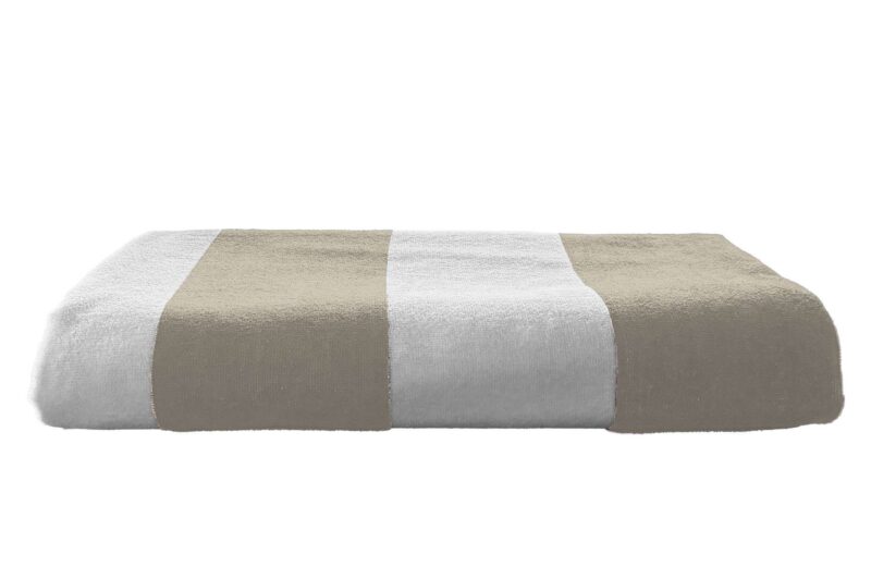 olv4030-sandwhite-a1 OLIMA «CLASSIC MARINE» BEACH VELOUR TOWEL - Sand/White