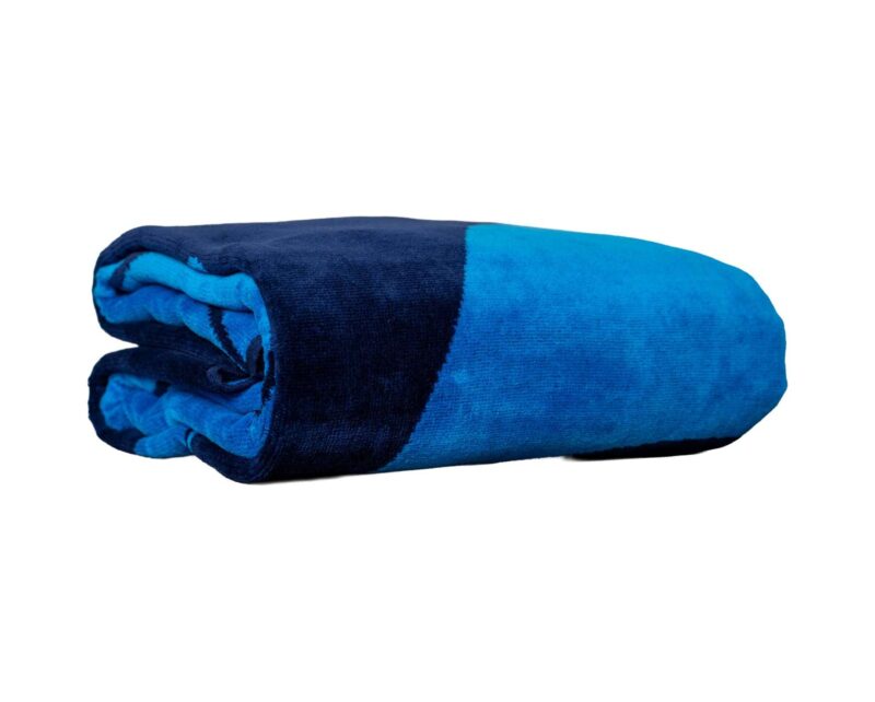 olv4060-navyvenice_blue-a1 OLIMA „SAILING BOAT” YD VELOUR BEACH TOWEL - Navy/Venice Blue