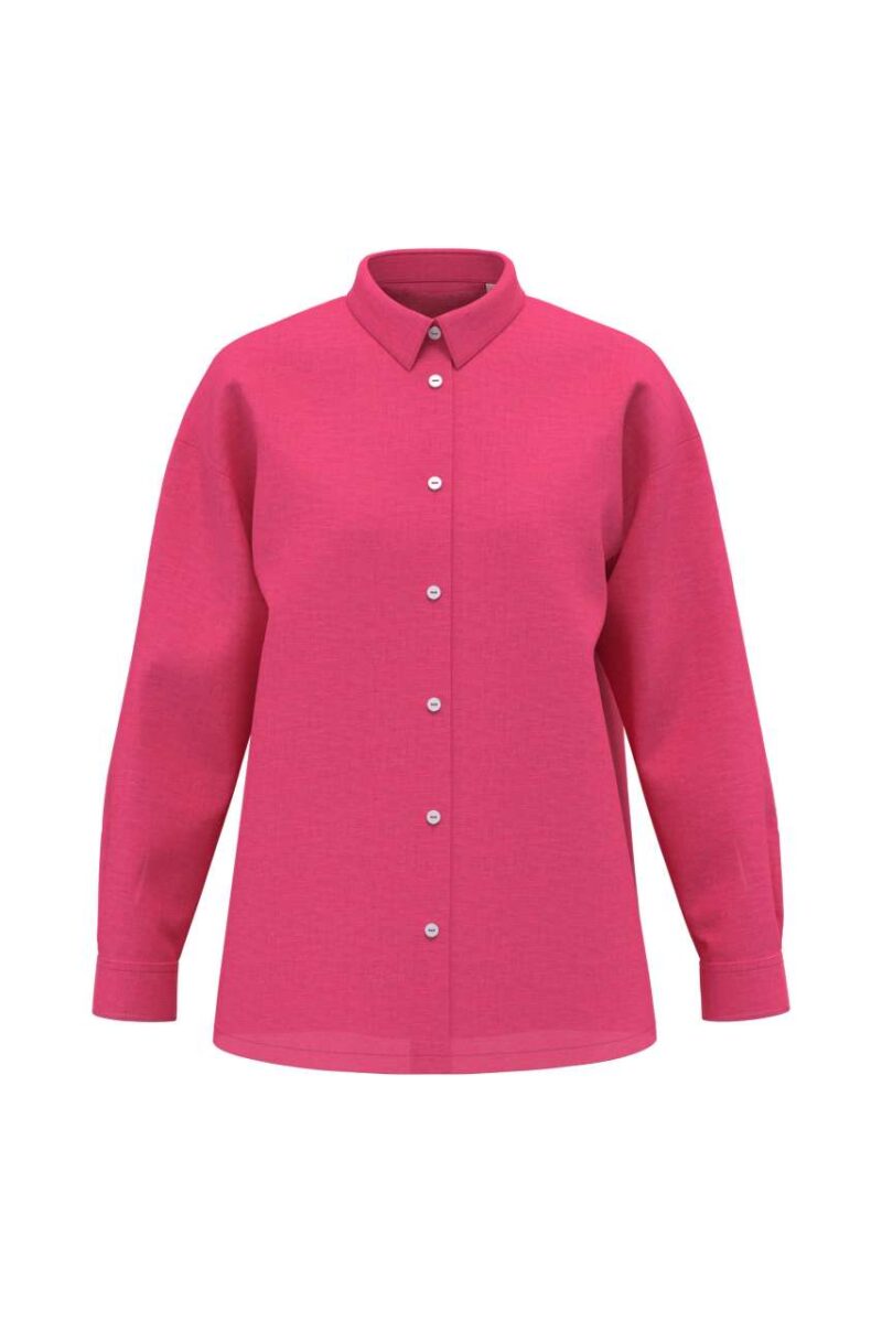 Spasso LADIES' OVERSIZE LINEN SHIRT - Raspberry Sorbet
