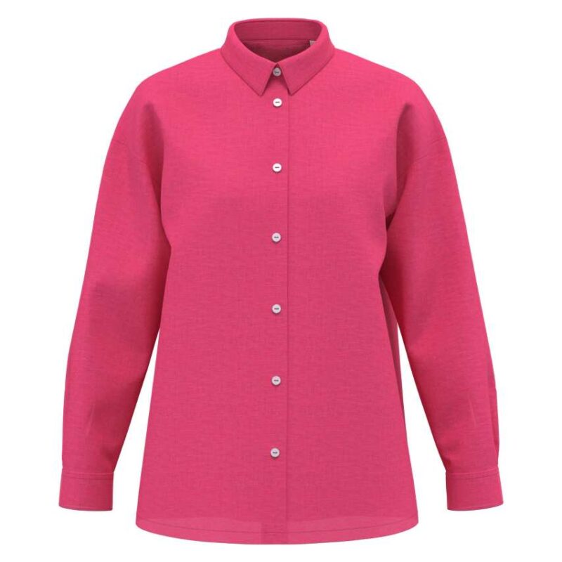 sp501-raspberry_sorbet-a1 Spasso LADIES' OVERSIZE LINEN SHIRT - Raspberry Sorbet