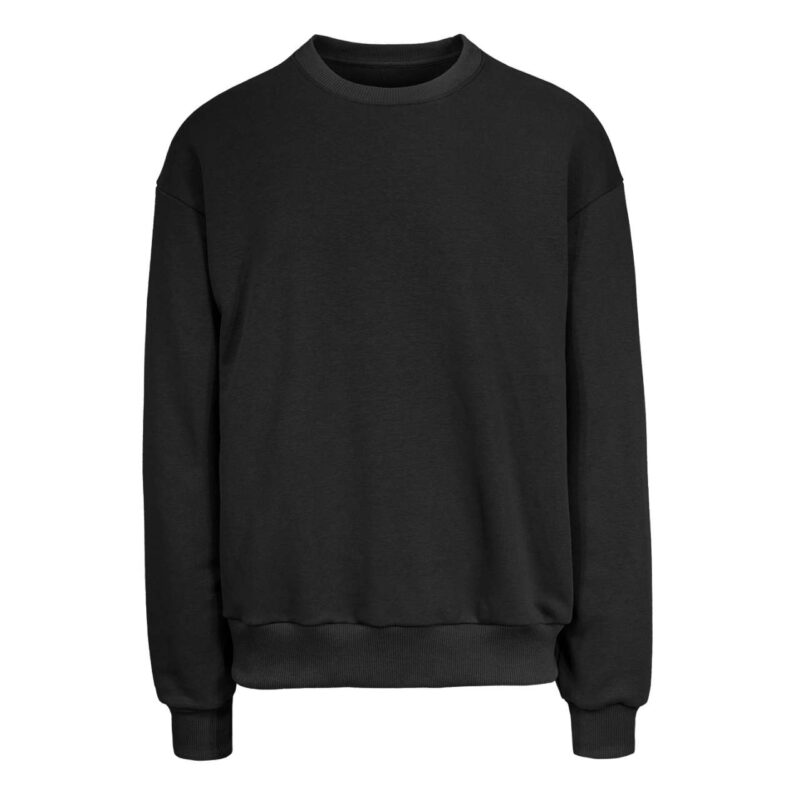 Vesti 365 - FRENCH TERRY DIAGONAL CREWNECK SWEATSHIRT - Μαύρο