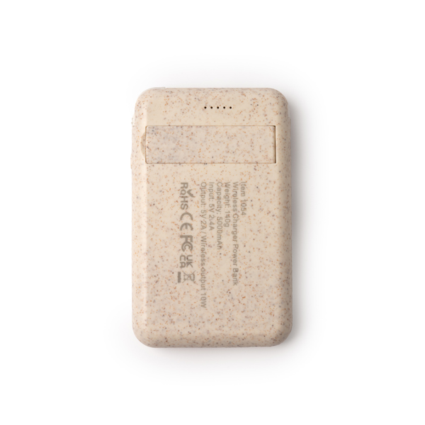 1054_29_3_7 BRENER — Η εξωτερική μπαταρία 5000mAh με σώμα από μπαμπού και ίνες σίτου και μαγνητικό ασύρματο…