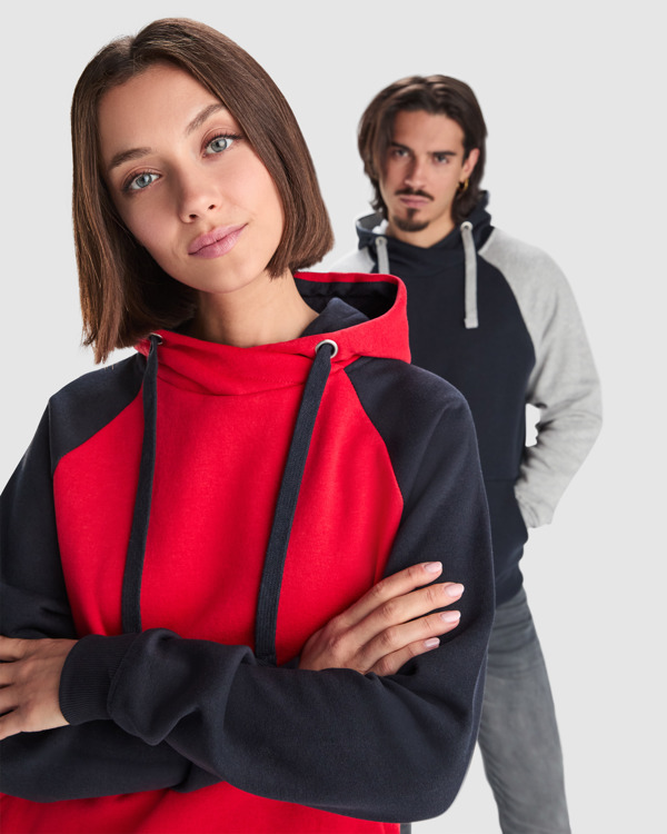 BADET — Δίχρωμο unisex φούτερ με επένδυση στην κουκούλα