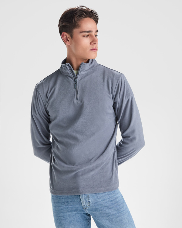 1095_23_1_1 HIMALAYA — Μακρυμάνικο φούτερ από ύφασμα microfleece με μισό φερμουάρ και ψηλό γιακά