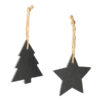 RUDOLF — Christmas slate ornament in two designs: tree and star