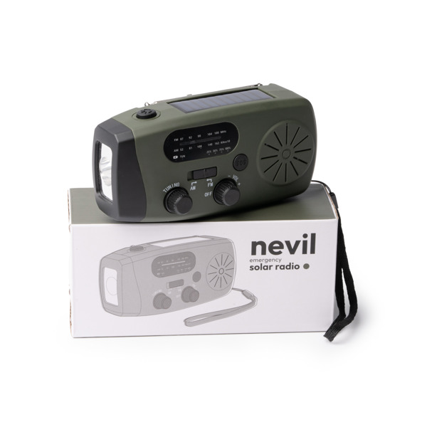 1988_107_3_5 NEVIL — Πολυλειτουργικό ραδιόφωνο έκτακτης ανάγκης με δυναμό, από ABS