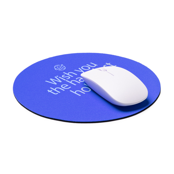 YUBA — Στρογγυλό mouse pad, με μαλακή πολυεστερική επιφάνεια και αντιολισθητική βάση