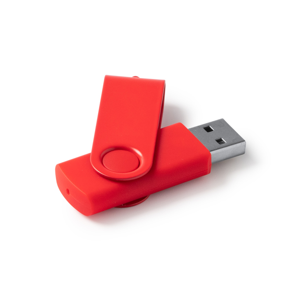RIOT — Στικάκι USB με κύρια κατασκευή από ABS και ασορτί περιστρεφόμενο κλιπ