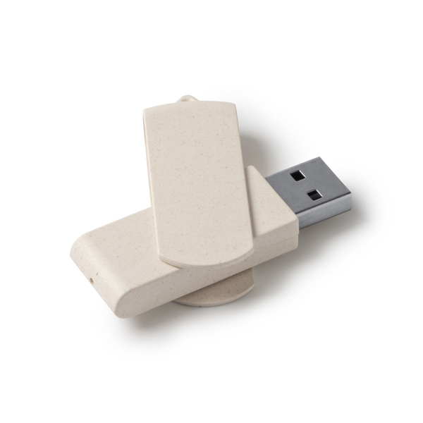 4193_29_3_2 KINOX — Στικάκι USB με κύρια κατασκευή από φυσικό μπαμπού και περιστρεφόμενο κλιπ από ίνες σίτου