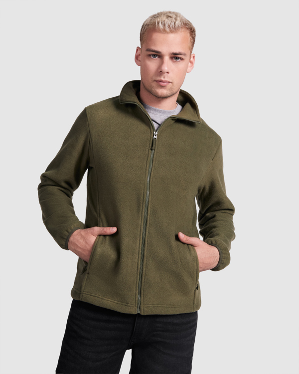 ARTIC — Ζακέτα fleece με ψηλό λαιμό & ενισχυτικά γαζιά, κεντρικό φερμουάρ, πλαϊνές τσέπες, μανσ…