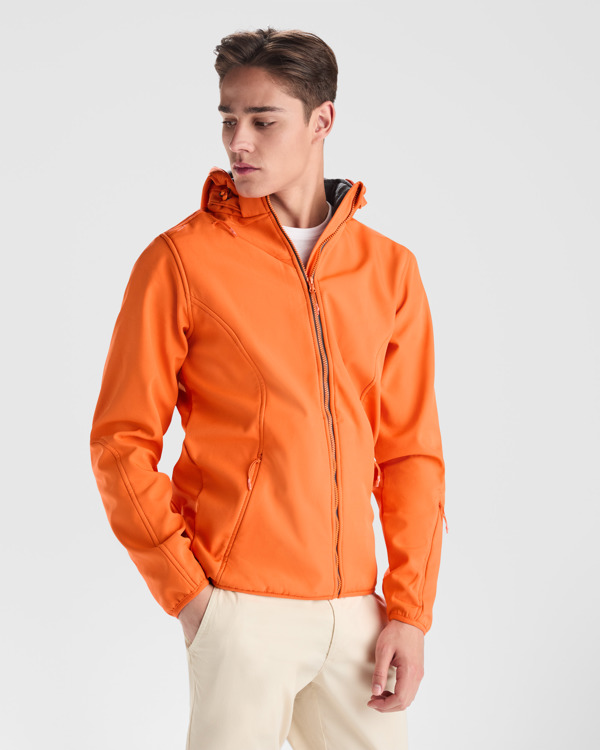 SIBERIA — Τζάκετ unisex softshell 2 στρωμάτων με φερμουάρ μπροστά σε χρωματική αντίθεση