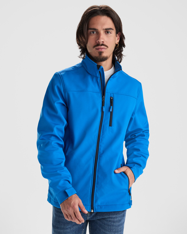 6432_05_1_1 ANTARTIDA — Τζάκετ softshell 2 στρωμάτων με ανεστραμμένο μπροστινό φερμουάρ σε χρωματική αντίθεση