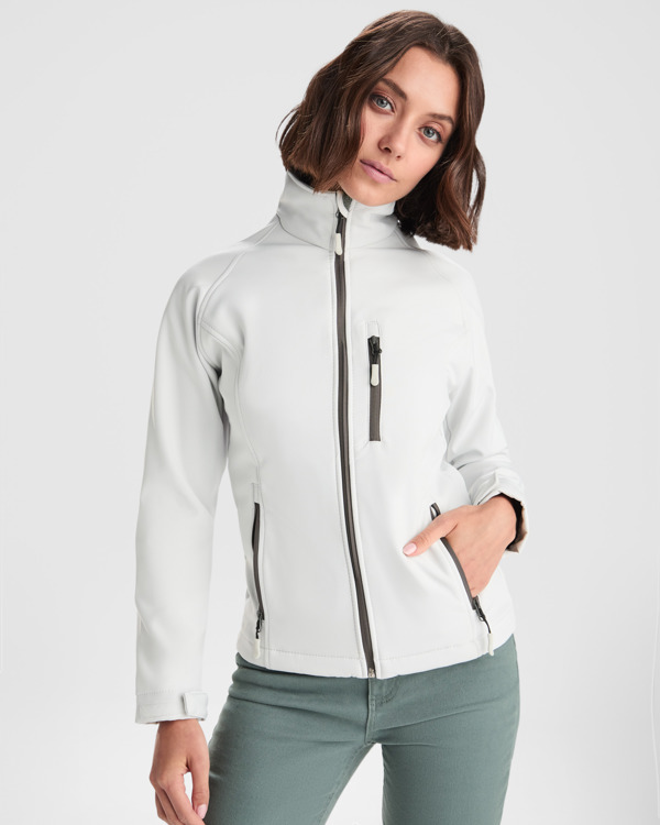 6433_011_1_1 ANTARTIDA WOMAN — Τζάκετ softshell 2 στρωμάτων με ανεστραμμένο μπροστινό φερμουάρ σε χρωματική αντίθεση