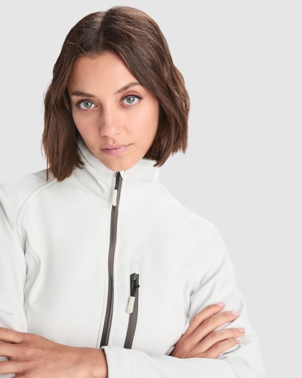 6433_011_3_2 ANTARTIDA WOMAN — Τζάκετ softshell 2 στρωμάτων με ανεστραμμένο μπροστινό φερμουάρ σε χρωματική αντίθεση