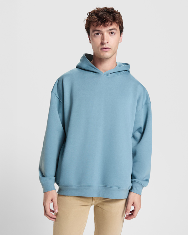 OTTO — Unisex oversize φούτερ από χνουδιασμένο ύφασμα με κουκούλα επενδυμένη με το ίδιο ύφασμα