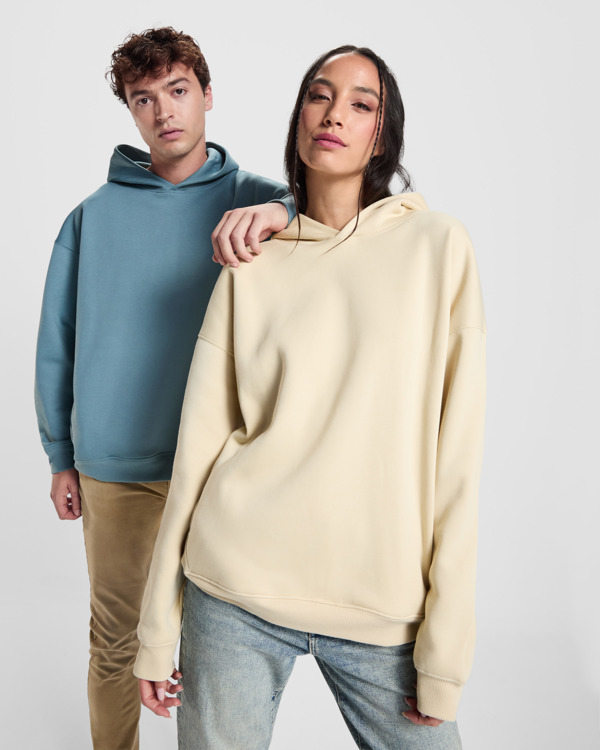OTTO — Unisex oversize φούτερ από χνουδιασμένο ύφασμα με κουκούλα επενδυμένη με το ίδιο ύφασμα