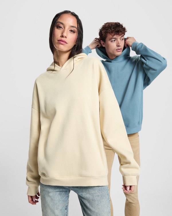OTTO — Unisex oversize φούτερ από χνουδιασμένο ύφασμα με κουκούλα επενδυμένη με το ίδιο ύφασμα