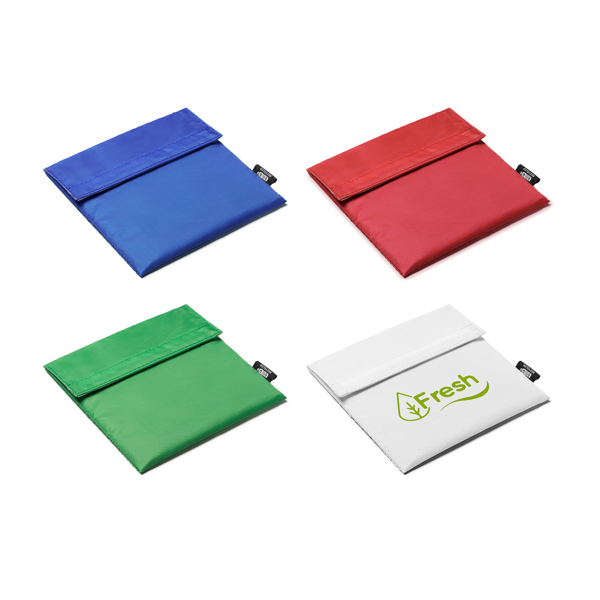 LOMBAS — Reusable sandwich pouch in RPET polyester with PEVA isothermic inner lining
