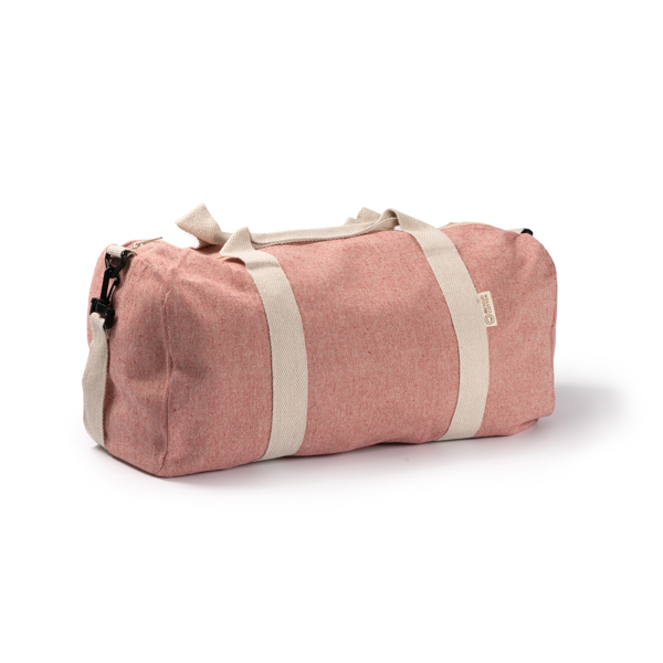 MONDELO — Multifunction duffel bag made of 320 gsm recycled cotton in a heather finish design