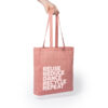 LUMIA — Bag made of 140 gsm recycled cotton in a heather finish design, with 70 cm long handles