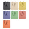 LUMIA — Bag made of 140 gsm recycled cotton in a heather finish design, with 70 cm long handles