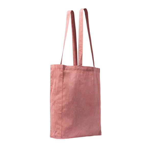 LUMIA — Bag made of 140 gsm recycled cotton in a heather finish design, with 70 cm long handles