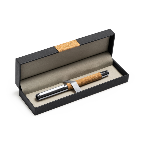 SUVER — Promotional roller pen in natural cork and steel