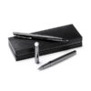 7993_02_3_2 REYDON — Elegant twist roller pen and propelling pencil set, in a dark steel design