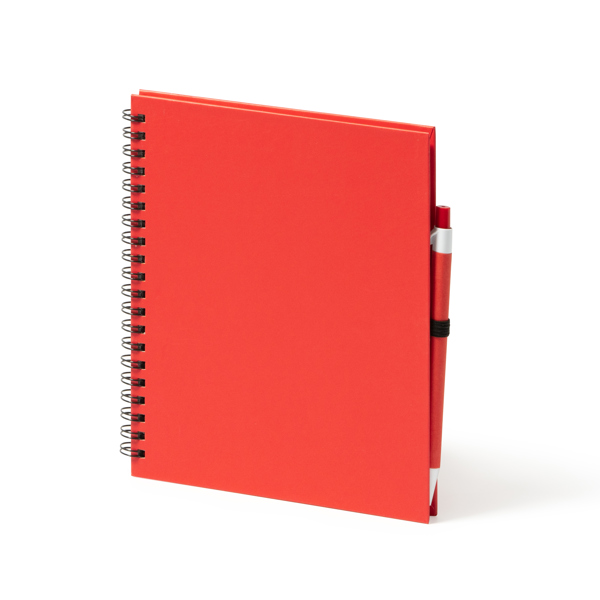 LEYNAX — Spiral ring notebook with plain sheets and pen holder