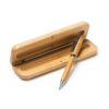 BODONI — Fantastic twist ball pen made of bamboo with metallic details
