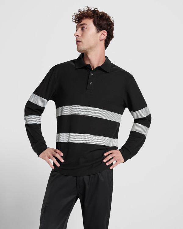 FORAN L/S — Μακρυμάνικη μπλούζα πόλο πικέ ενισχυμένης ορατότητας με επεξεργασία κατά της δημιουργία…